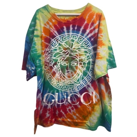 DEADSTOCK PIZZA SLIME Tie-Dye “Gucci / LV Chanel” Graphic Tee 🌈 - Picture 1 of 2
